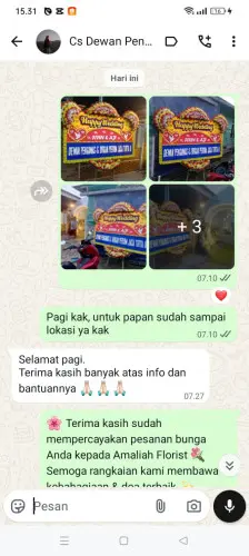 Testimonial Papan Bunga Pernikahan mangunharja