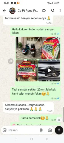 Testimonial Papan Bunga mangunharja
